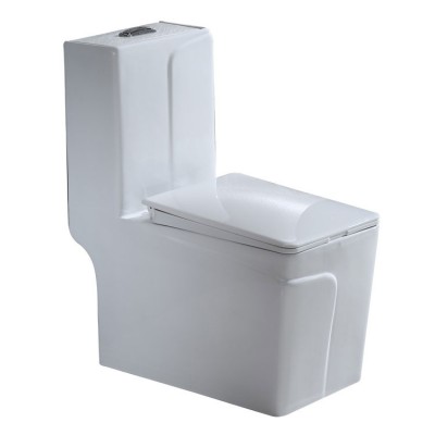 2020 Chinese Bathroom modern design one piece rimless toilet bowl square shape siphonic toilet