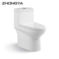 Siphonic one piece S-trap wc toilets sanitary ware bathroom elongated bowl