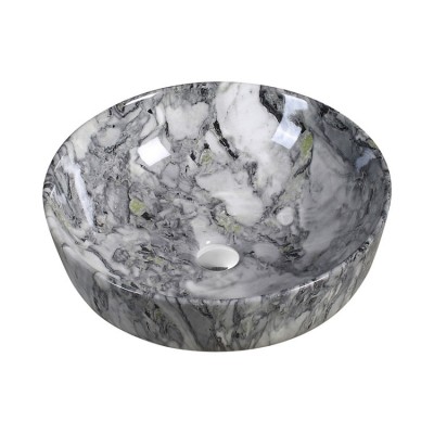 Factory Direct Sale Spanish Counter mounted basin round shape sink big size grey marble washing hand basin price