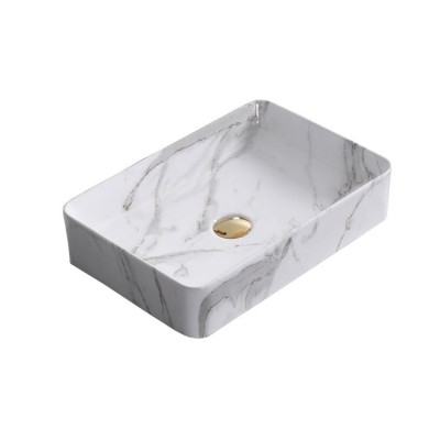 Luxurious cabinet basin economic wash room counter table top grey white glossy glaze art basin