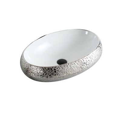 modern cabinet washing basin for hair salon bathroom silver hand zinc washing basin