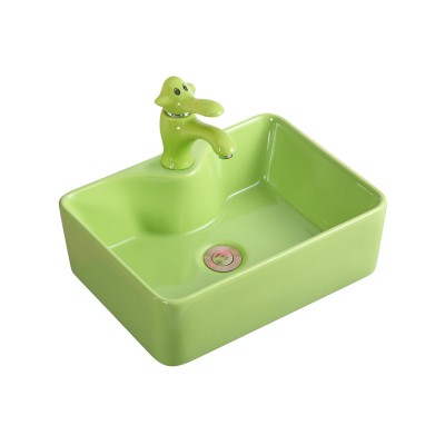 European new style antique art ceramic small size kids hand wash basin color ceramic wash basin